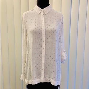 William B. long sleeve polka dot shirt.